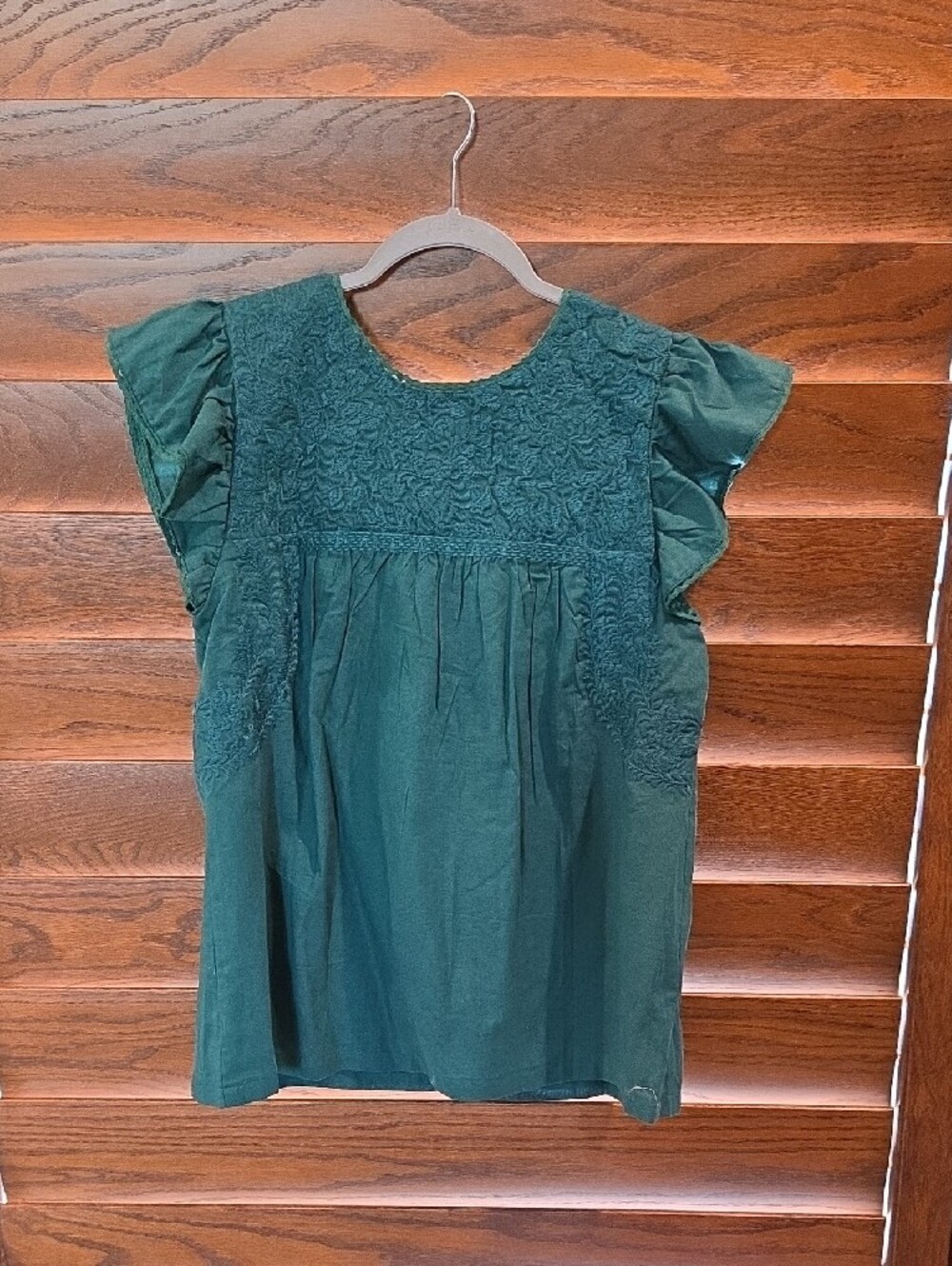 J.MARIE Embroidered Flutter-Sleeve Top - Picture 3 of 4